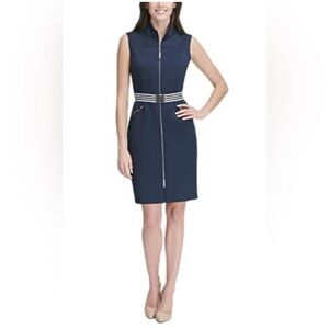 Tommy Hilfiger Women's Scuba Zip Up Dress navy size 6